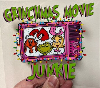 15P Christmas Movie Junkie 4” Tall Decal