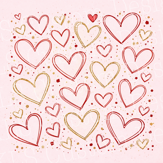 Doodle Hearts 20 Oz Skinny Permanent Vinyl