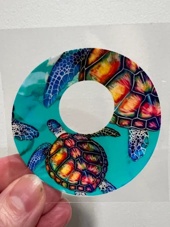 Sea Turtle UV DTF Lid/Cup Topper