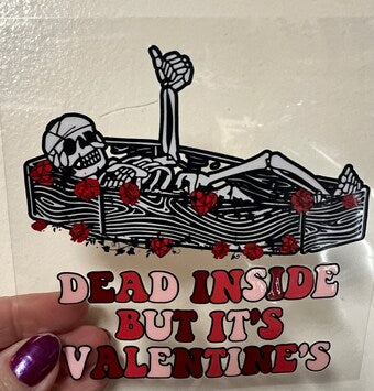 3B Dead Inside Skeleton 4” Tall UV DTF Decal