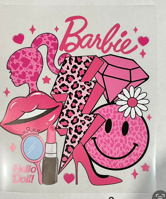 6Y Pink Hello Doll 4” UV DTF Decal