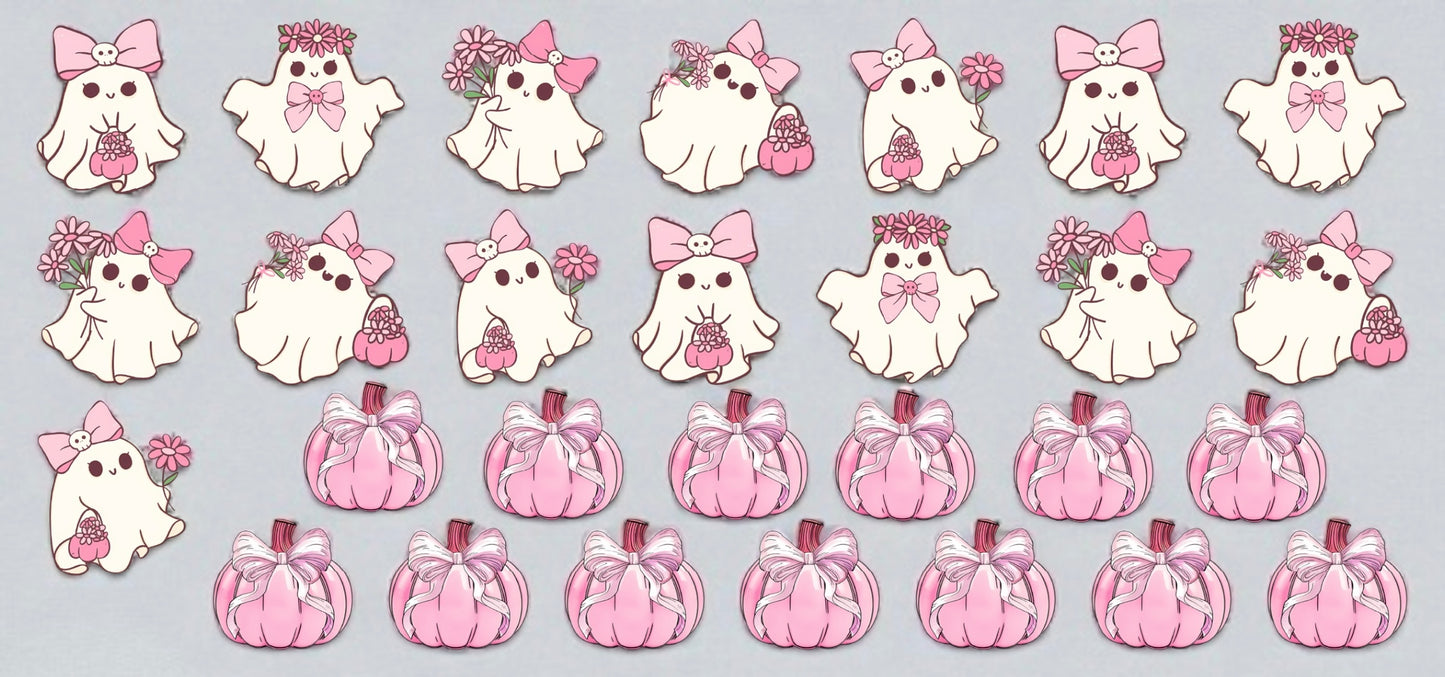 20P Coquette Bow Ghost Clip Sheet - this sheet is intended to be cut up and placed using your own creative style.