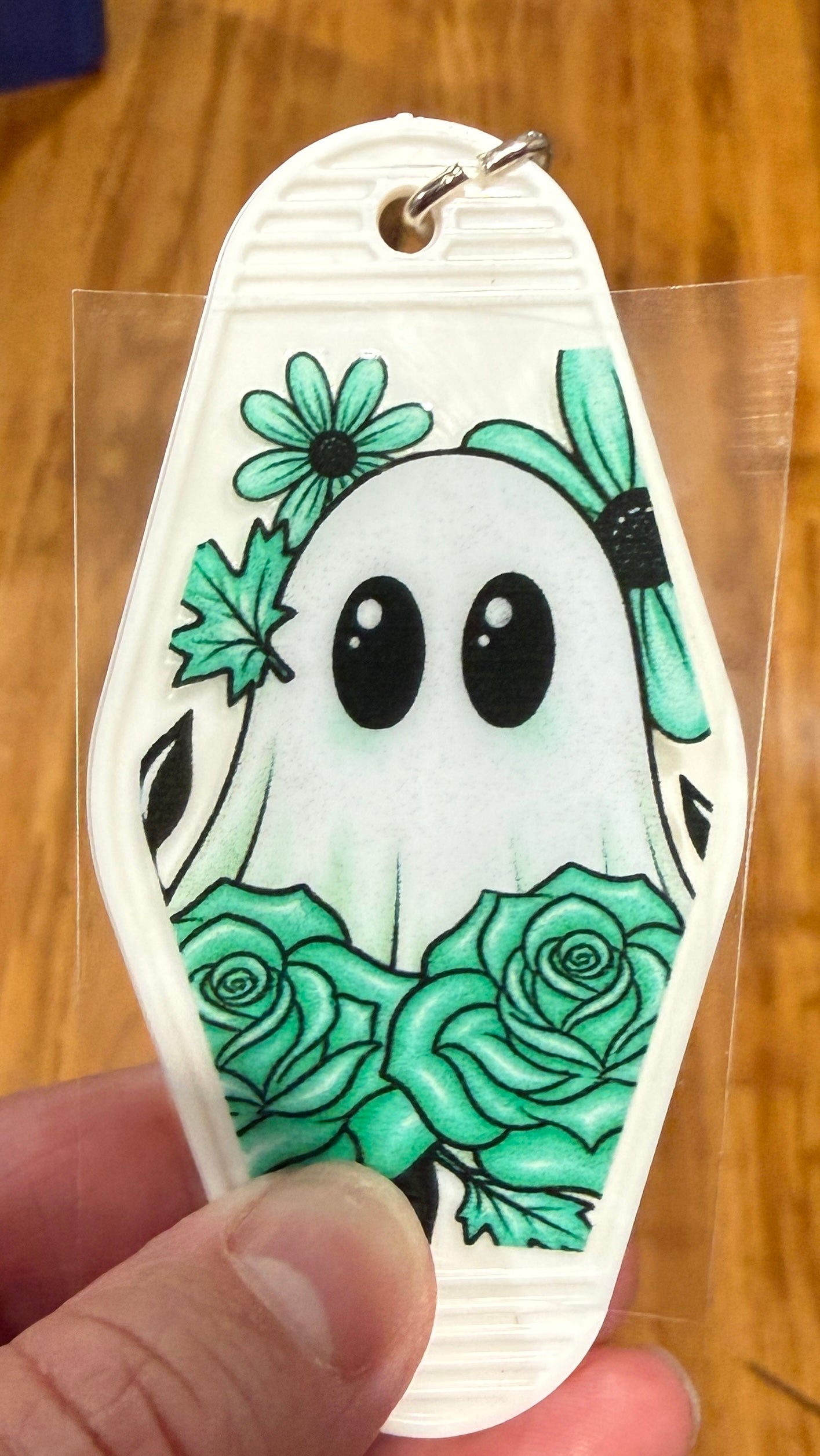 Keychain Ghost Roses UV DTF Decal