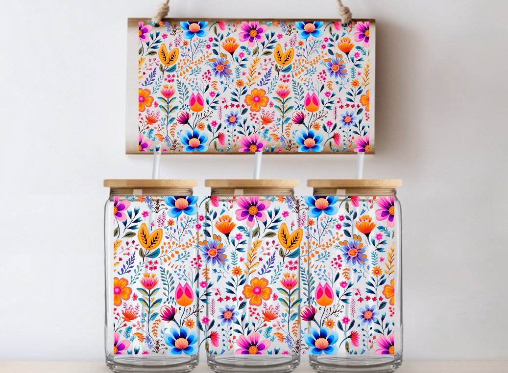 Y7 Summer Flowers UV DTF Wrap