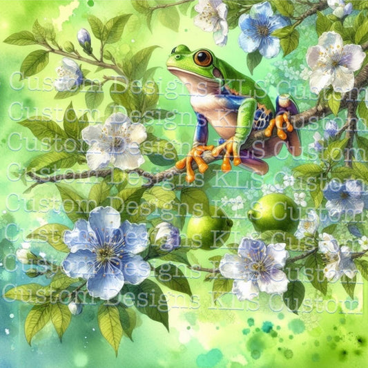 Tree Frog Floral 20 Oz Skinny Permanent Vinyl