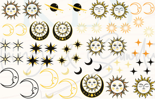 15B Celestial Clip Sheet - This sheet is intended to be cut up and placed using your own creative style.