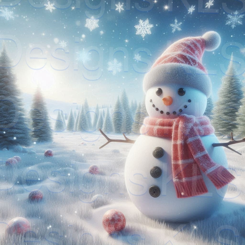 Watercolor Snowman 20 Oz Skinny Permanent Vinyl