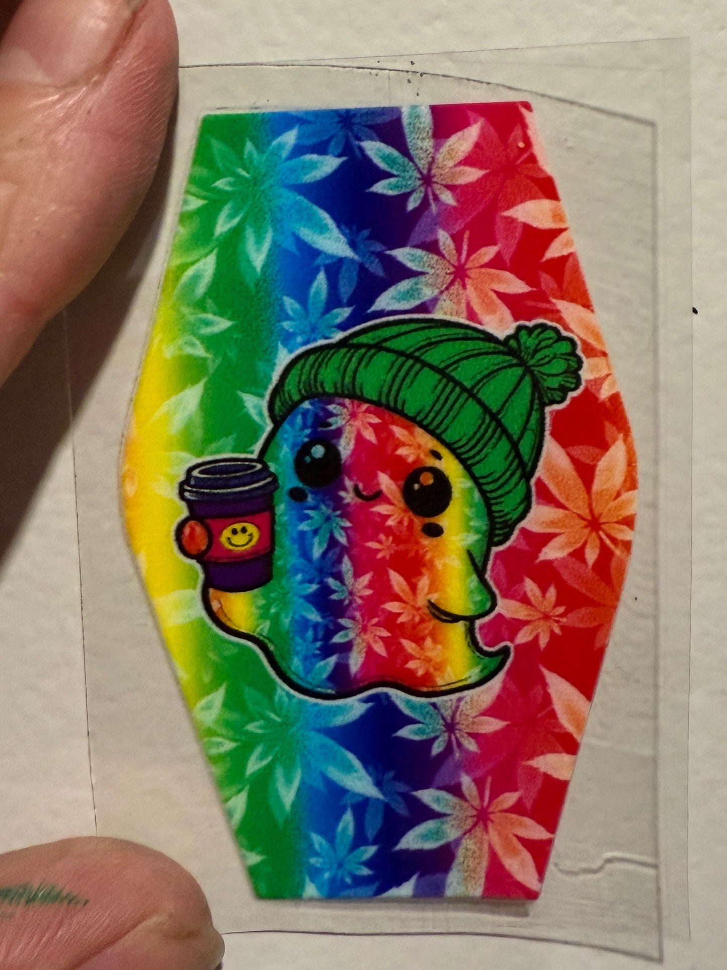 Keychain Rainbow Weed UV DTF Decal