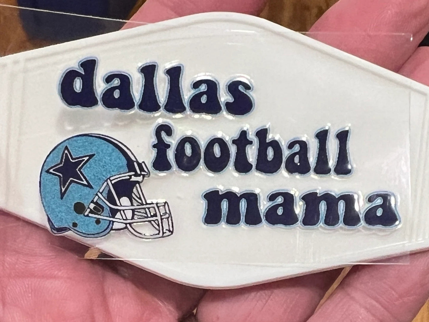 Keychain Football Mama UV DTF Decal