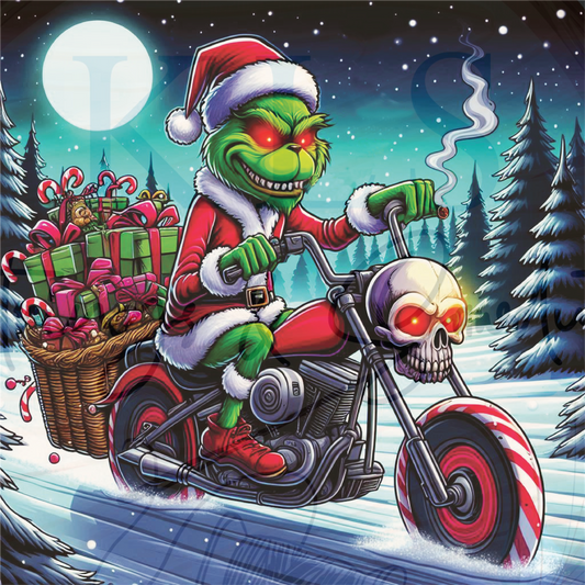 On A Mission Christmas Motorcycle 20 Oz Skinny Permanent Vinyl