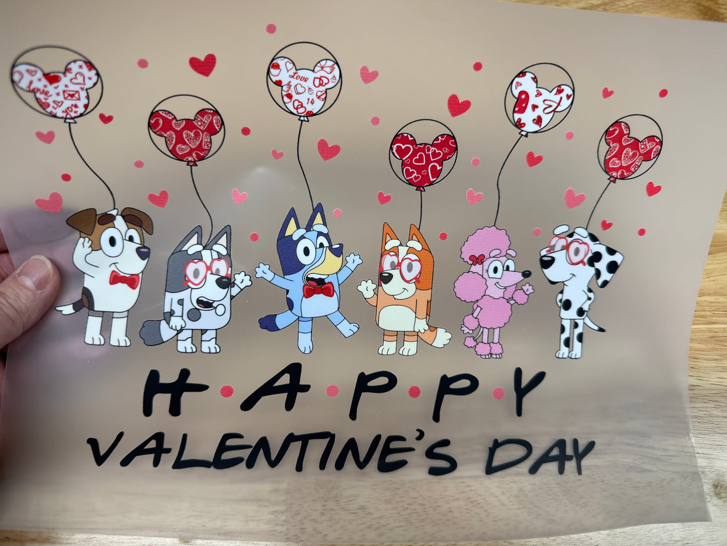 Heart Balloons Dog  Ready To Press DTF Print