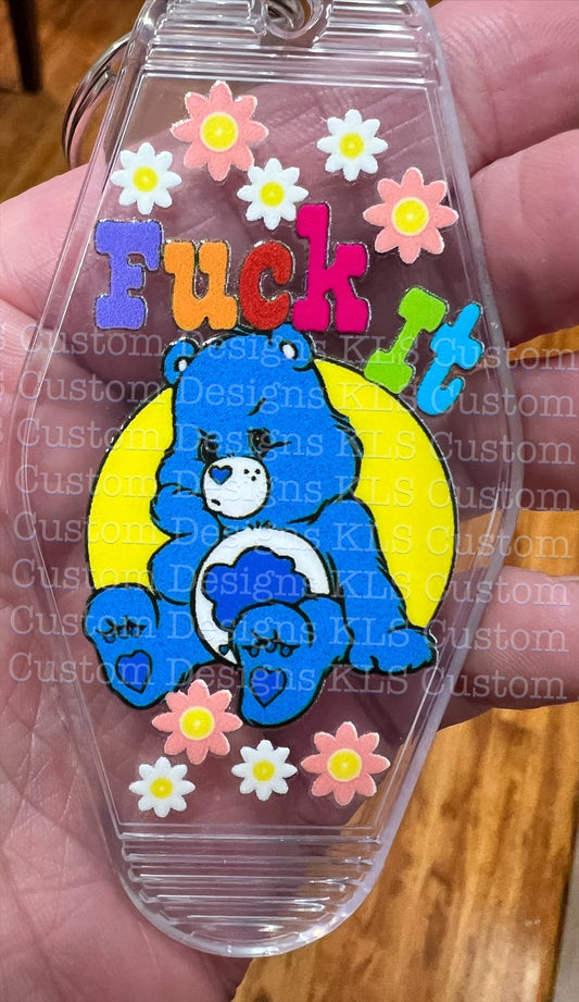 Keychain Fuck It Swear Bear UV DTF Decal