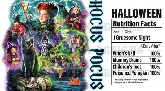 G4 Halloween Nutrition Facts UV DTF Wrap