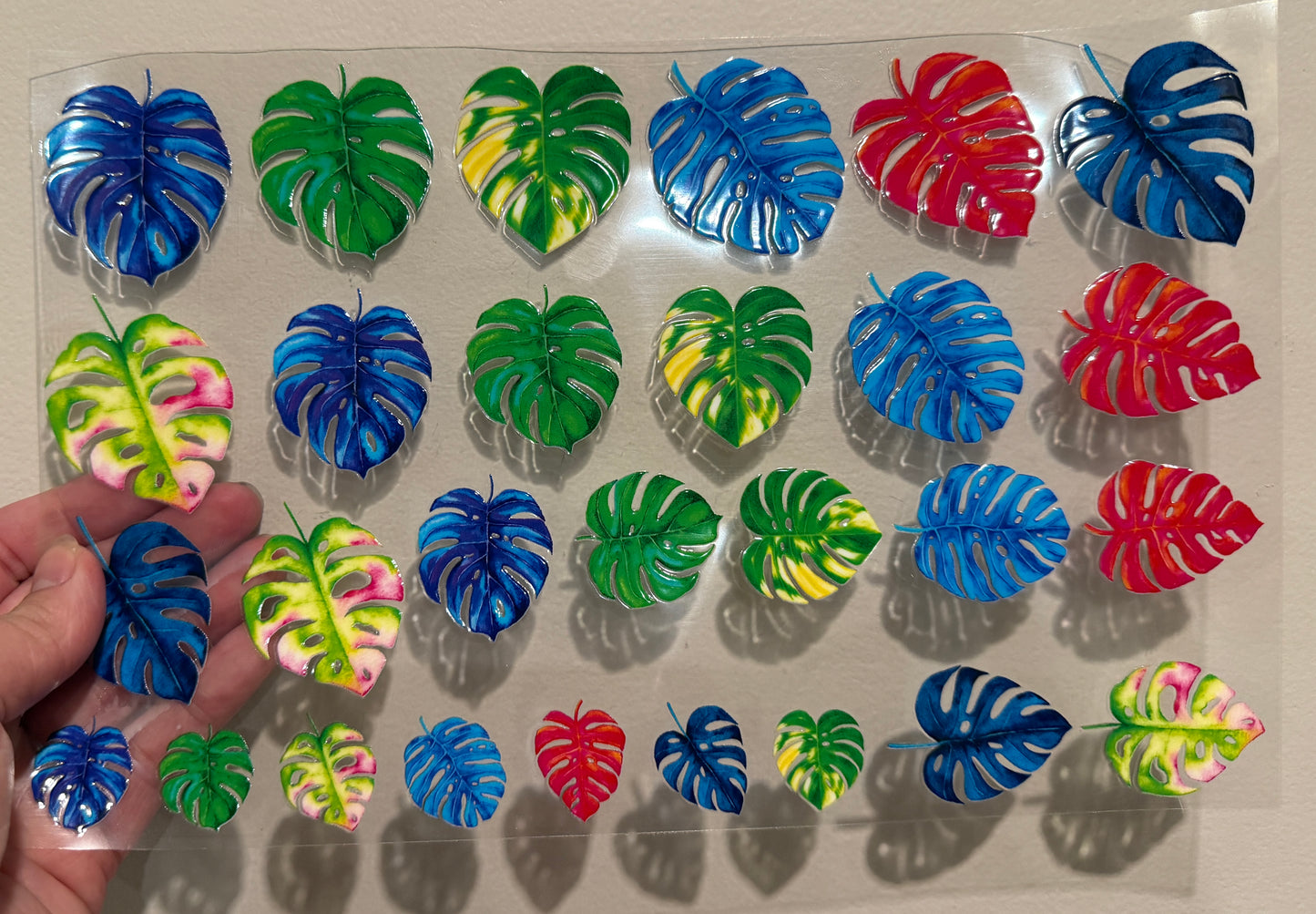 21Y Colorful Monstera Leaves Clip Sheet - This sheet is intended to be cut up and placed using your own creative style.