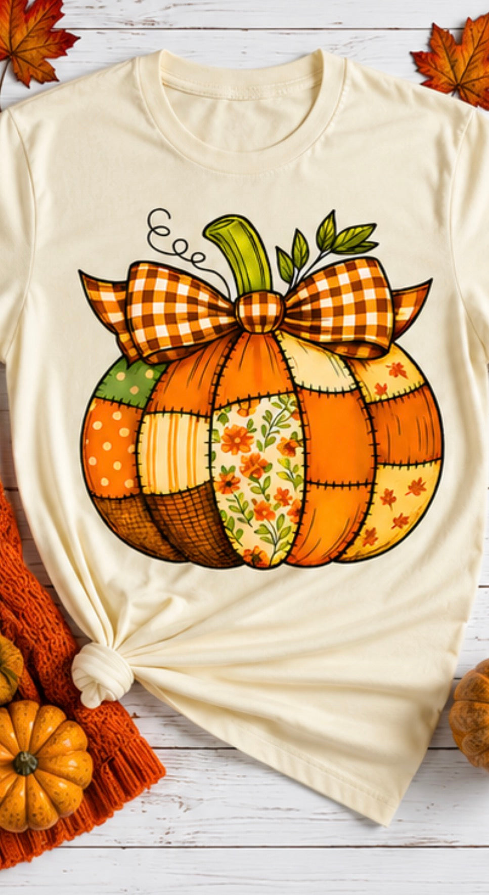 Patchwork Pumpkin Ready To Press DTF Print