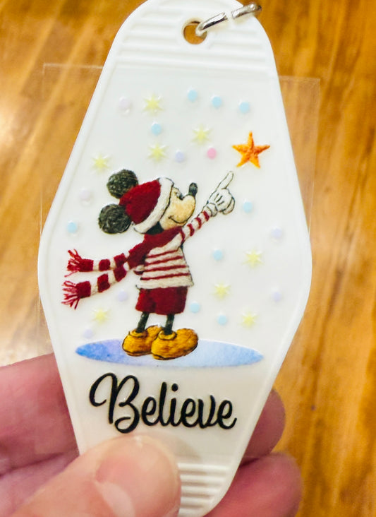 Keychain Believe Bear UV DTF Decal