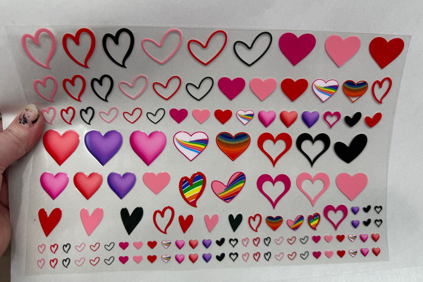 19Y Assorted Hearts Clip Sheet - This sheet is intended to be cut up and placed using your own creative style.