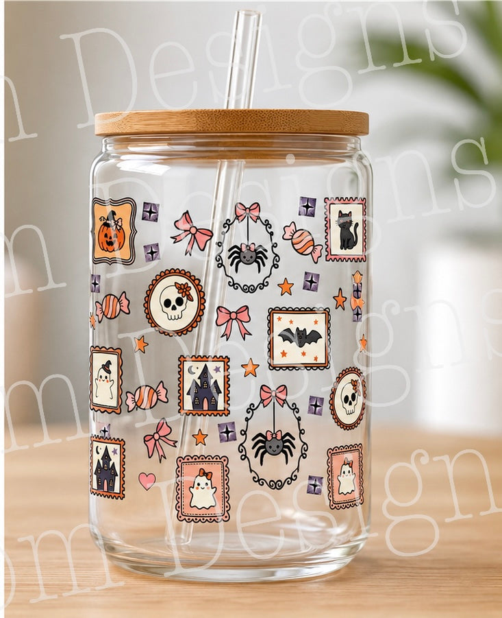 Halloween Stamps/frames & Candies UV DTF Wrap