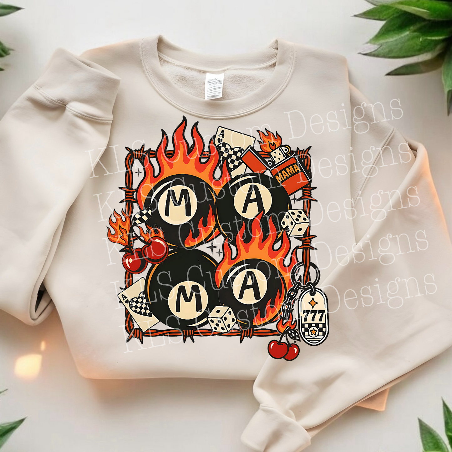 Mama 8 Ball Dice Pool Ready To Press DTF Print