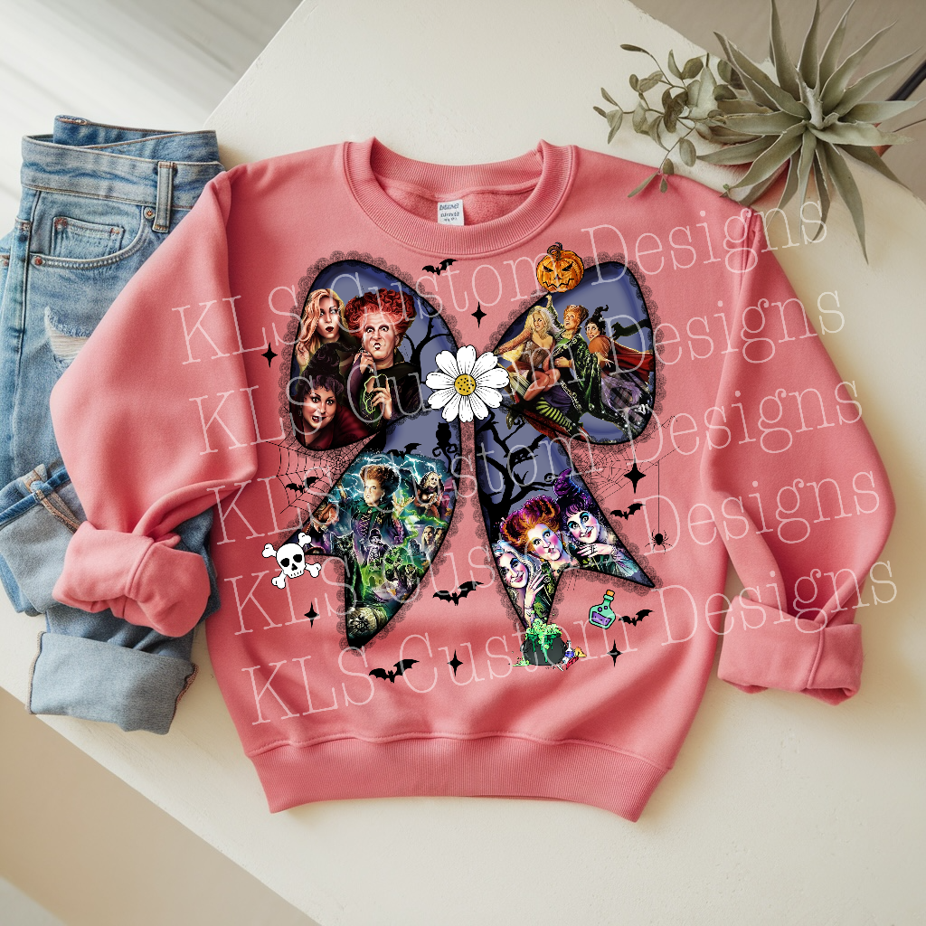 Coquette Bow Halloween Sisters Ready To Press DTF Print
