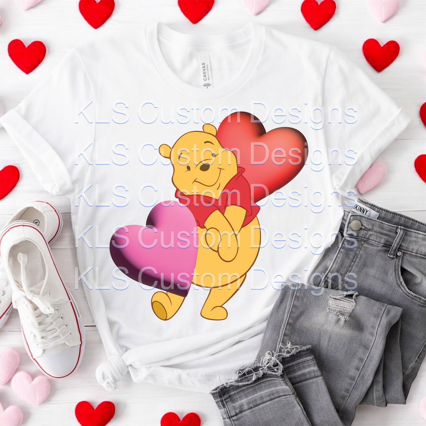 Bear In Love Valentine Ready To Press DTF Print