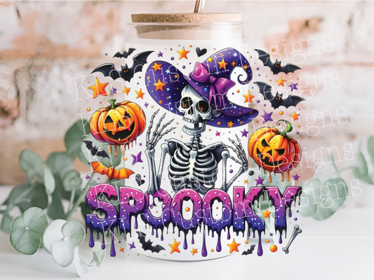 20P Spooky Skeleton 4” Tall UV DTF Decal