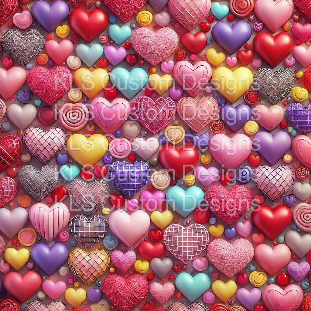 Hearts 20 Oz Skinny Permanent Vinyl