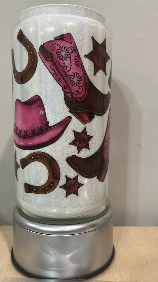 G2 Pink Cowboy Cowgirl UV DTF Wrap