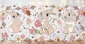 P1 Rabbit With Flowers UV DTF Wrap