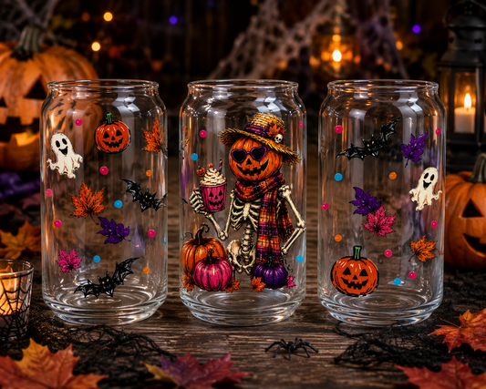 Pumpkin Skeleton UV DTF Wrap