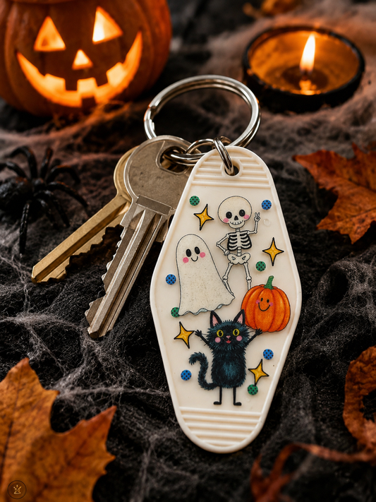 Keychain Spooky Season Cute UV DTF Decal