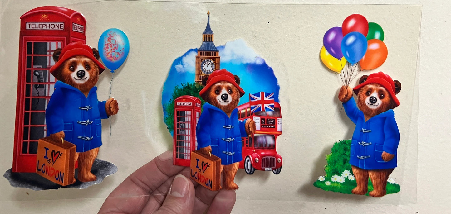 G8 British Bear Telephone Booth UV DTF Wrap