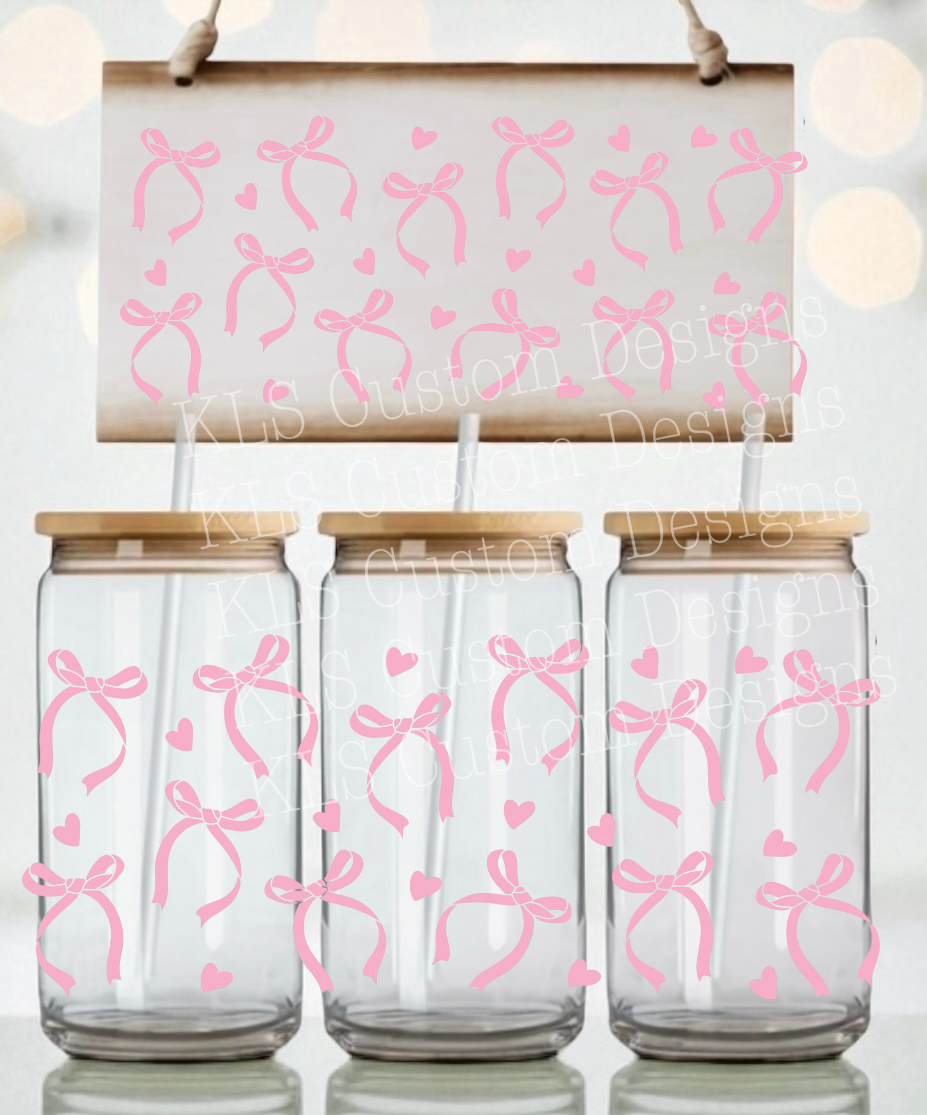 Bows With Hearts UV DTF Wrap