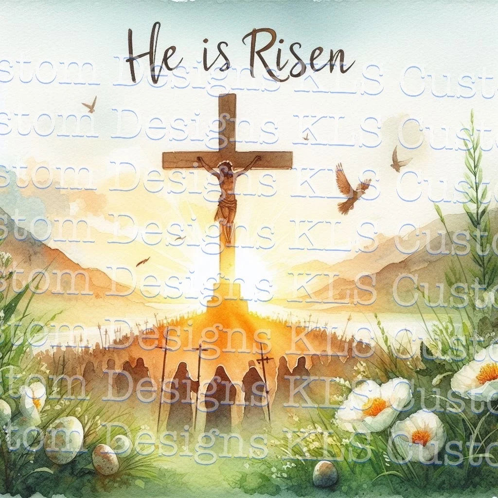 He Is Risen Watercolors 20 Oz Skinny Permanent Vinyl