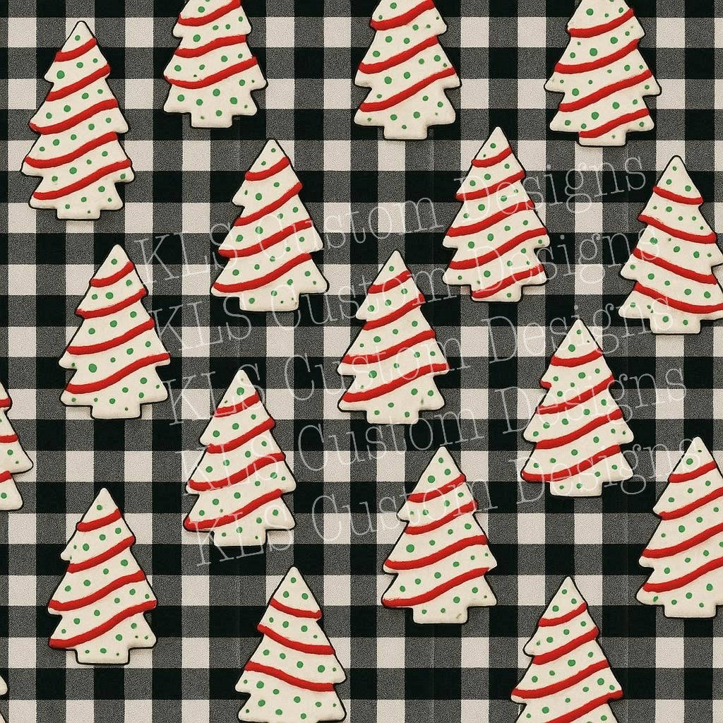 Gingham Christmas Cakes 20 Oz Skinny Permanent Vinyl
