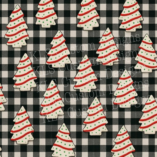 Gingham Christmas Cakes 20 Oz Skinny Permanent Vinyl