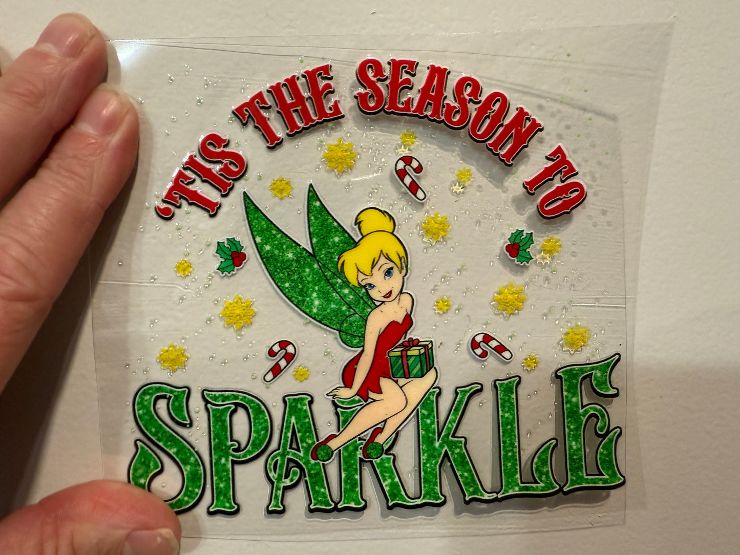 23Y Tis The Season To Sparkle Faux Glitter 4” Tall Decal