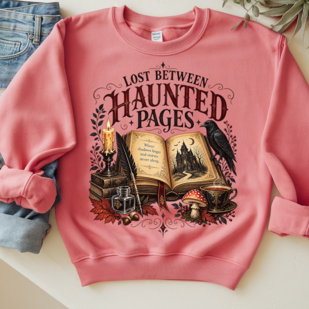 Lost Between Haunted Pages Ready To Press DTF Print