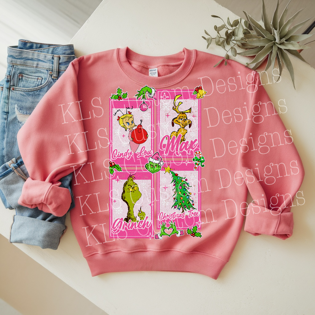 Christmas Pink Collector Cards Ready To Press DTF Print