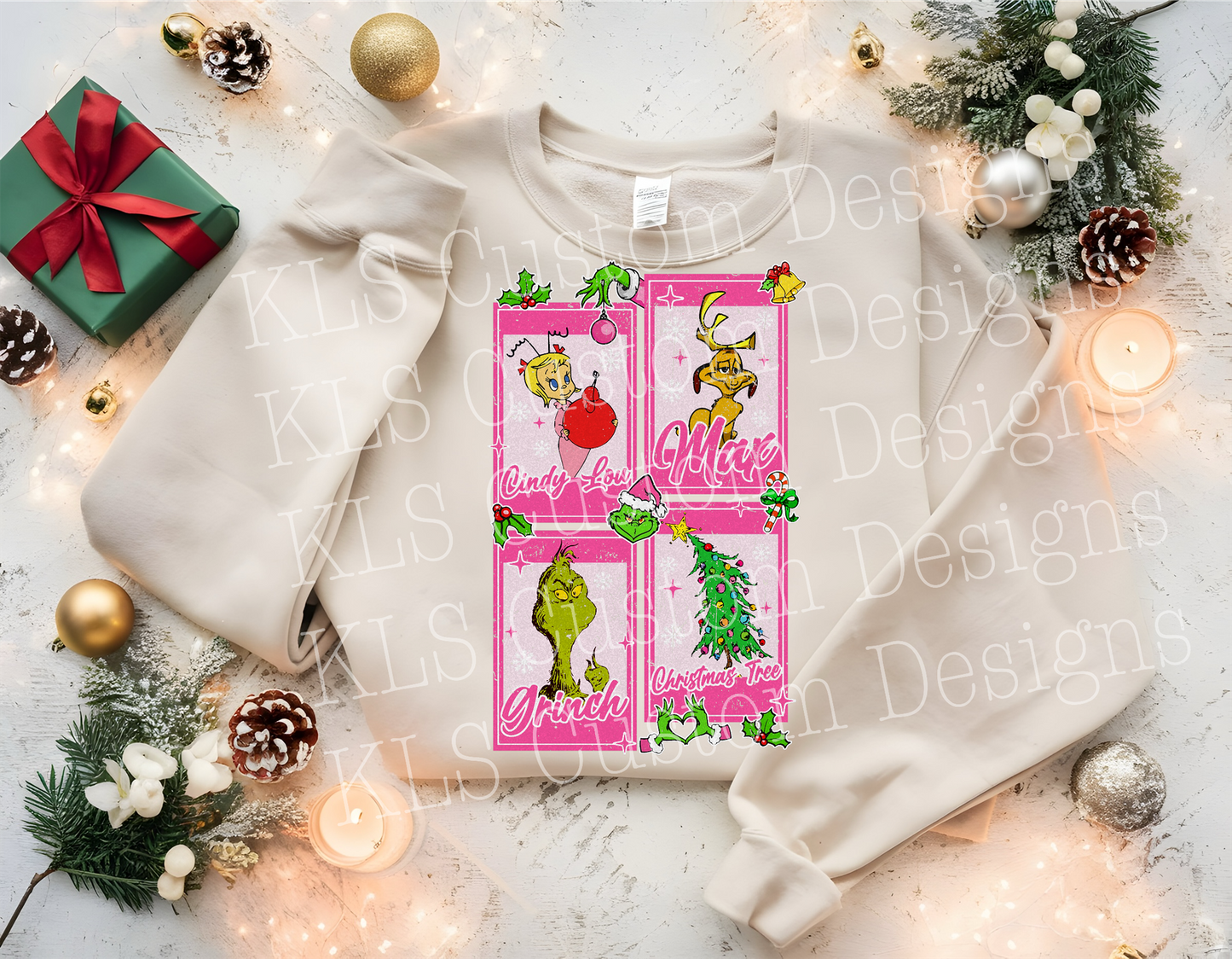 Christmas Pink Collector Cards Ready To Press DTF Print