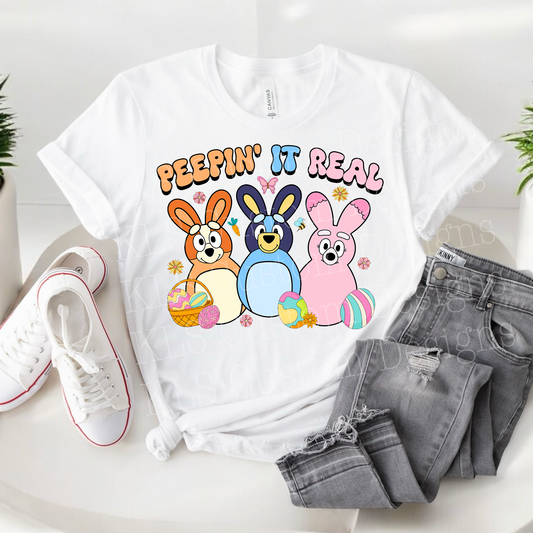 Peeping It Real Dog Bunny Ready To Press DTF Print