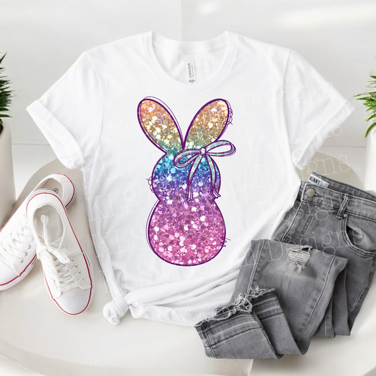 Faux Glitter Bunny Ready To Press DTF Print