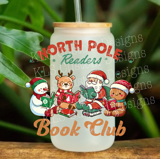 24P North Pole Readers Book Club Christmas 4” Tall UV DTF Decal