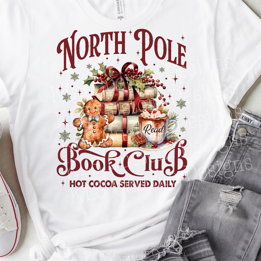 North Pole Book Club Ready To Press DTF Print