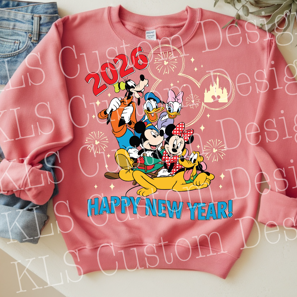 Character Happy New Year Ready To Press DTF Print