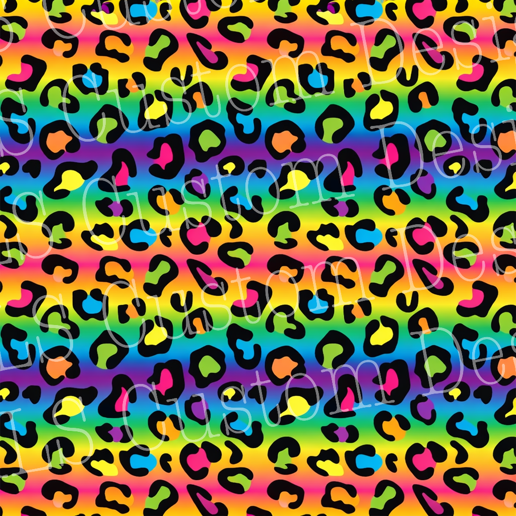 Rainbow Cheetah 20 Oz Skinny Permanent Vinyl