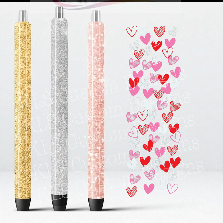 8G Doodle Hearts UV DTF Pen Wrap