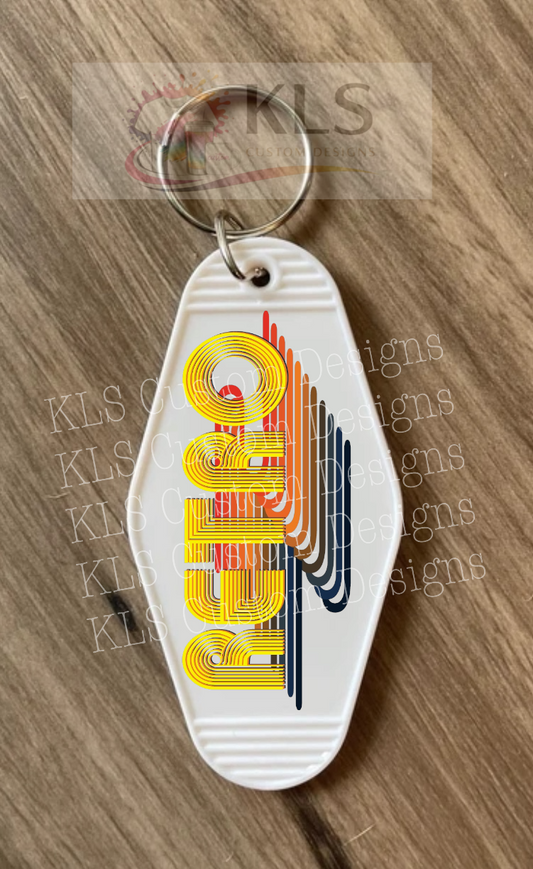 Keychain Retro Wave UV DTF Decal