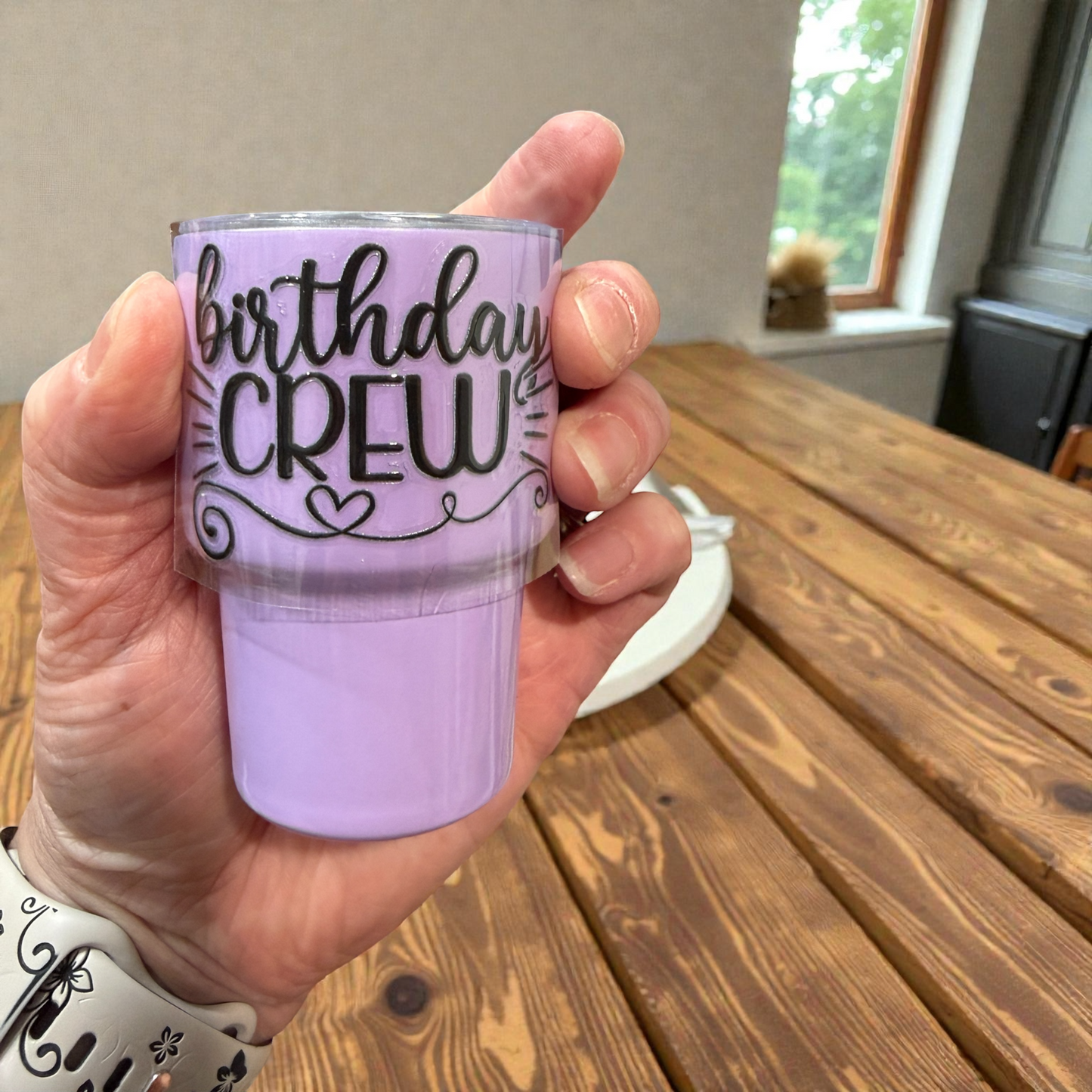 Mini Birthday Crew 1.5” Tall UV DTF Decal