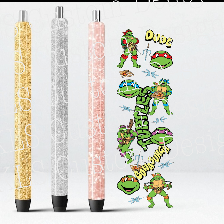 12R Fun Turtles UV DTF Pen Wrap